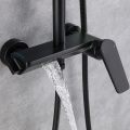 Matte Black Modern Shower Set Brass Tap