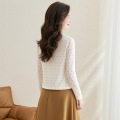 V-neck temperament lace chiffon long sleeves