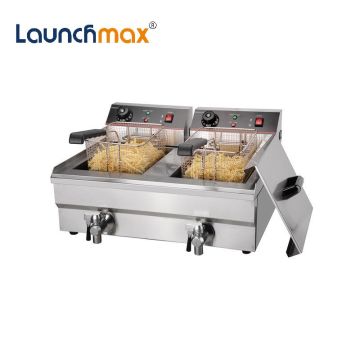 Electric Chicken Meat and Beef Deep Fryer with Single Tank and Double Basket