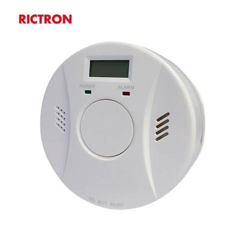 Alerta de sensor de CO Detector combinado 2 en 1 Pantalla digital Detector de humo y monóxido de carbono