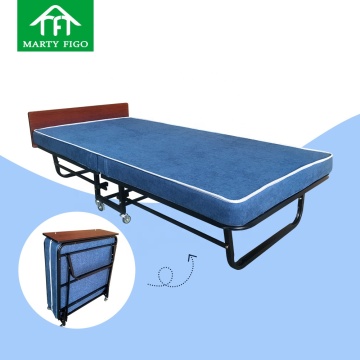 Foldable Metal Bed for Office and Hotel - Heavy Duty Double Single Mattress Included