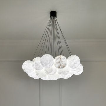 Factory Price Alabaster BOLKY Chandelier - Modern Luxury LED Pendant Light for Dining Room and Kitchen Island
