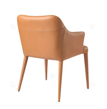 Italian imported full green leather widen dining chairs