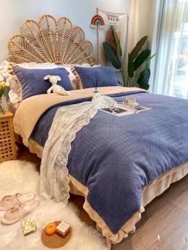 Set di biancheria da letto in rilievo copriletto copriletto di lusso fantasia