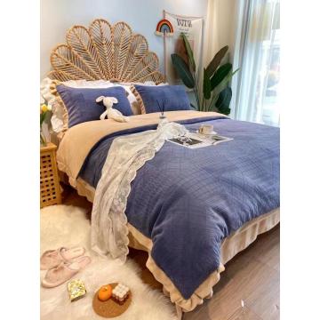Set di biancheria da letto in rilievo copriletto copriletto di lusso fantasia