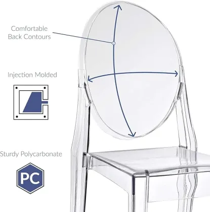 Modway Casper Modern Acrylic Stacking Dining Armchairs - Clear