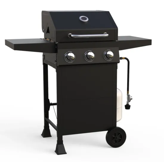 Wholesale Outdoor Kitchen Trolley Barbecue 3 Burners Natural Gas BBQ Cooking Grill with Side Tables