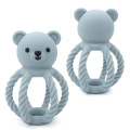 Бебешка играчка со силиконски штракаат со топчиња во облик на мечка