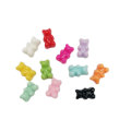 100Pcs/Lot Lovely Opaque Color Gummy Bear Resin Flatback Cabochons Cartoon Bear Embellishments For Scrapbooking Jewelry Making