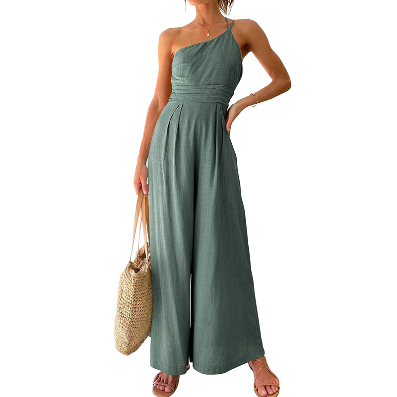 Womens Summer Casual Sleeveless Jumpsuit