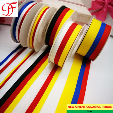 Color Yarns Woven Flag Ribbon Double/Single Face Satin Grosgrain Gingham Sheer Organza Hemp Metallic Ribbon Taffeta Ribbon Produced with Short Time