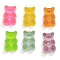 Wholesale Kawaii Gummy Bear Resin Charms Flat Back Cabochon Beads Cute Animal DIY Home Ornament Jewelry  Necklace Making