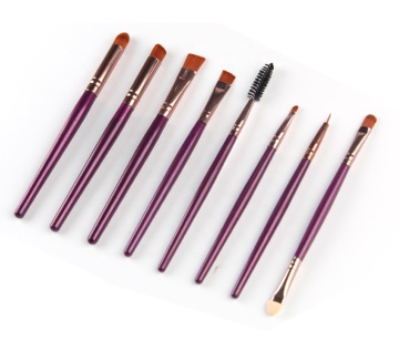 2023 New Pink Gold Purple Plastic Makeup Brush Set for Eyeshadow, Eyeliner, Eyebrow, and Eyelash