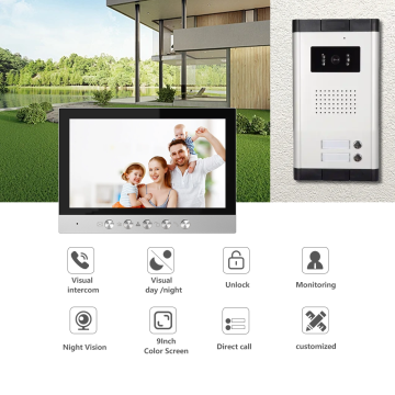 Wholesale 9\" CVBS Large Screen Apartment Intercom Phone for Dual Family Houses: China Guangdong Foshan Supplier