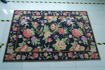 Wool Printed Rugs and Carpets   flower design 2
