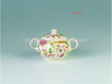 tea coffee sugar storage jars with decal picture made in china,