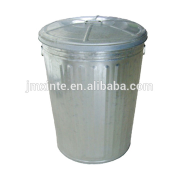 galvanized metal round outdoor garbage waste bin