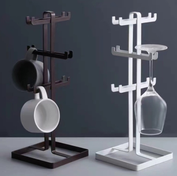 Metal Wine Glass and Cup Mug Holder with Base