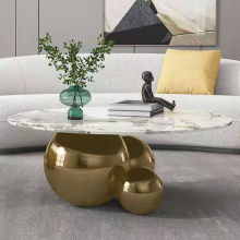 Base Granite Top Metal Side And Coffee Table