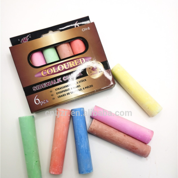 Best selling wholesale glitter OEM paper box outdoor painting for kids high quality washable 6pcs Sidewalk Chalk