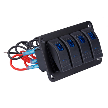 Blue LED 5 Pin ON/OFF Waterproof Rocker Switch for Boats and Cars