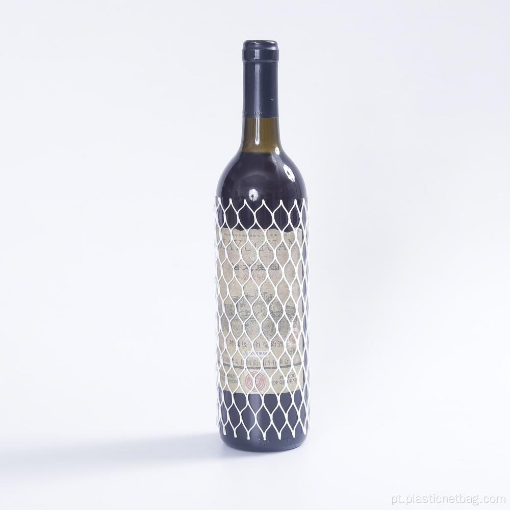 Rede de manga protetora de malha plástica para garrafa de vinho