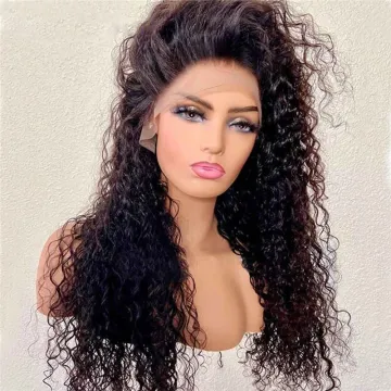 Women Human Hair Deep Wave Full Lace Wig Brazilian Wholesale 180% Density Wigs For Black Women