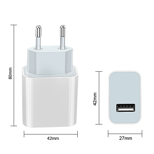 Гарячі продажі 12W 1-порт USB Wall Швидкий зарядний пристрій