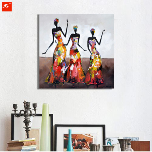 Abstract Modern Dancing African Women Oil Painting