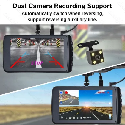 4K+1080P 4Inch 170 Degree Dual Front and Rear 360 Degree Car Dash Cam