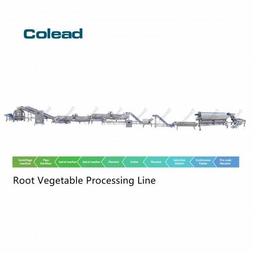 Linha de processamento de vegetais de raiz industrial