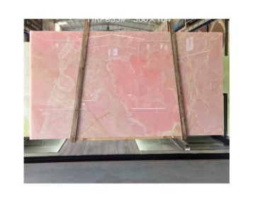 Lastre onyx rosa traslucide di lusso per arredamento dell'hotel