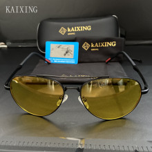 KAIXING Brand Night Vision Glasses Men Anti-glare Pilot Photochromic Sunglasses Polarized Male Sun Glasses for Driving 0162