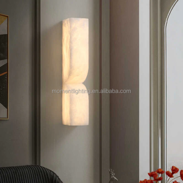 Lampu Dinding Alabaster Kuningan Modern Untuk Interior Mewah