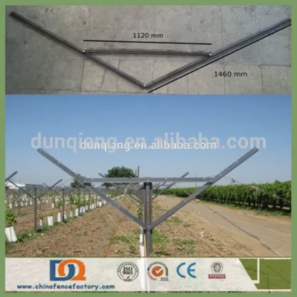 fruit garden metal triangle sharp trellis system for vineyard