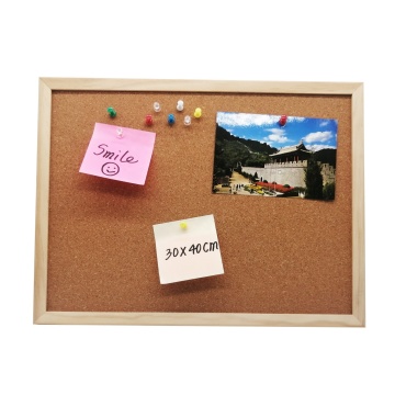 30cm Wooden Frame Cork Bulletin Board for Office, Home, and School