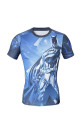 Hete verkoop lege vlakte blauwe activewear fitness strakke shirtjes