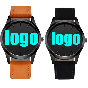 Unisex Black Leather Analog Watch - Cheap Price Dongguan Sport Casual Wristwatch