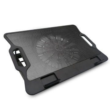 15" Laptop Cooling Pad with Movable Fan USB 2.0 dual ports Hub and 6 Ergonomic Height Setting