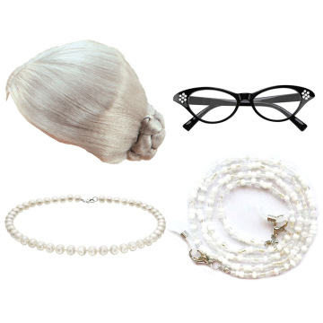 Penjualan Langsung Pabrik: Cosplay Anime Granny Grey Wig Set untuk Film, TV, Prom, dan Masquerade