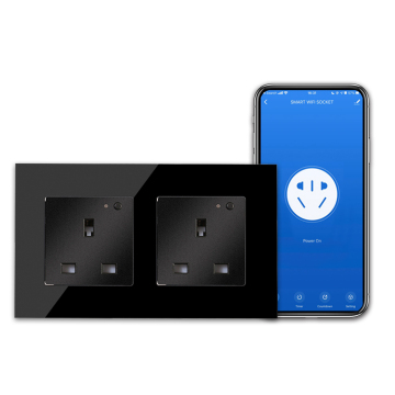 Bingoelec EU Home Electrical UK Pop Crystal Glass Panel Double WiFi Smart Wall Power Plucts Socket
