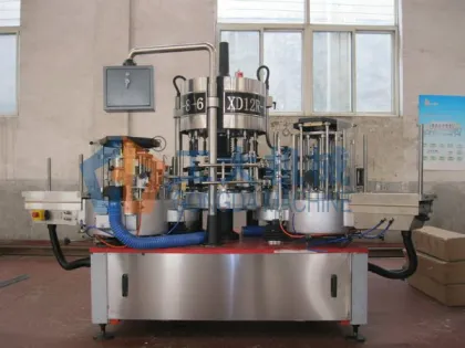 This labeling machine is the automatic rotary type. It is specially used to stick the neck and body labels with the cold glue. T