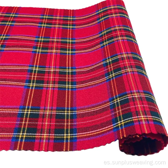 Vestidos de mujer de tela de urdimbre de teñido rojo escocés clásico
