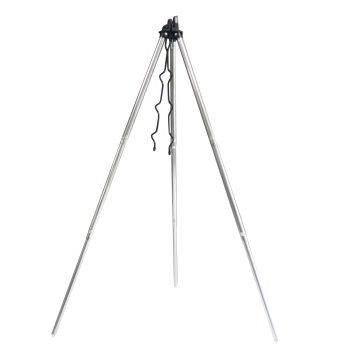 6 Pcs Silver Portable Telescopic Aluminum Alloy Fishing Rods with Tripod Stand, Holder, and Bracket