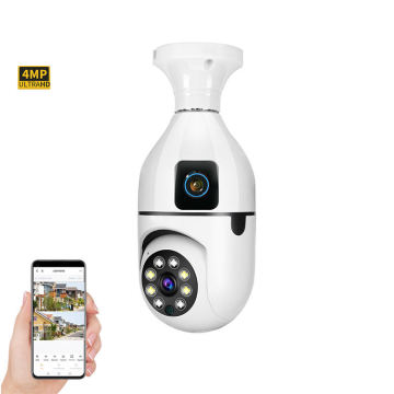 Smart 4MP Wireless WiFi Light Bulb Camera - 360 Surveillance Security IP Camera