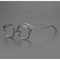 Acetat Titanium Big Circle Designer optische Brille