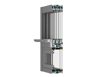 130 six-track narrow thermal break sliding window