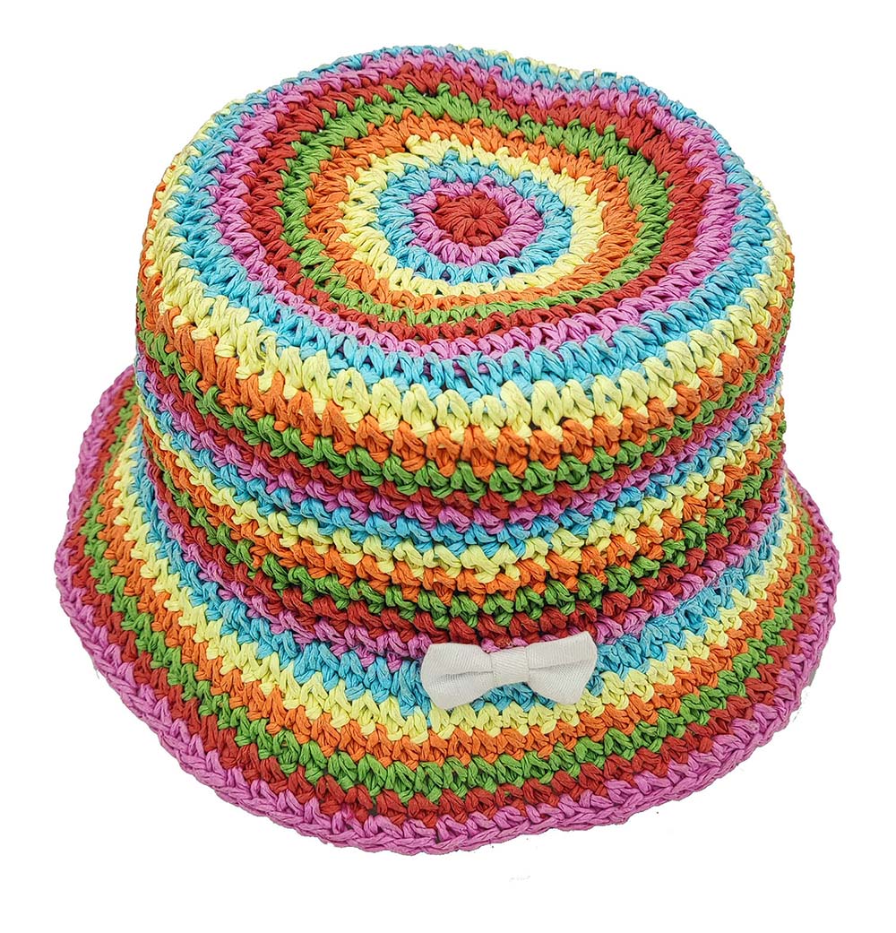 Chapeau de paille mignon au crochet pour les enfants