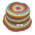 Chapeau de paille mignon au crochet pour les enfants