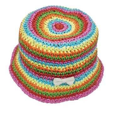 Topi jerami crochet comel untuk kanak -kanak